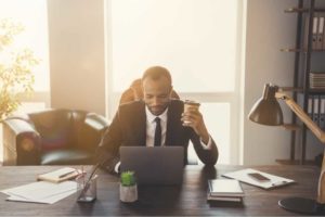 a man that is able to work from home