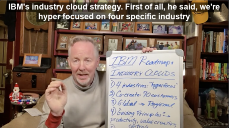 Screengrab from Cloud Wars Minute episode on the IBM industry cloud roadmap