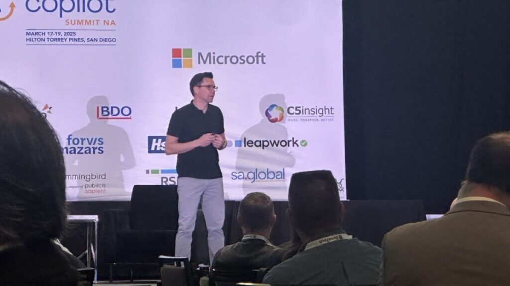 Ray Smith during his AI Agent & Copilot Summit keynote